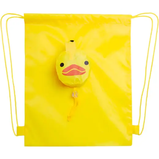 Kissa Foldable Drawstring Bag Yellow Open